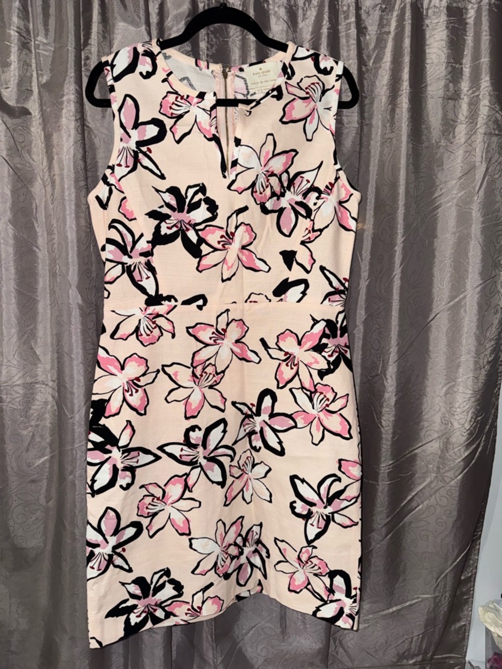 kate spade Pink and Black Floral Sheath Dress